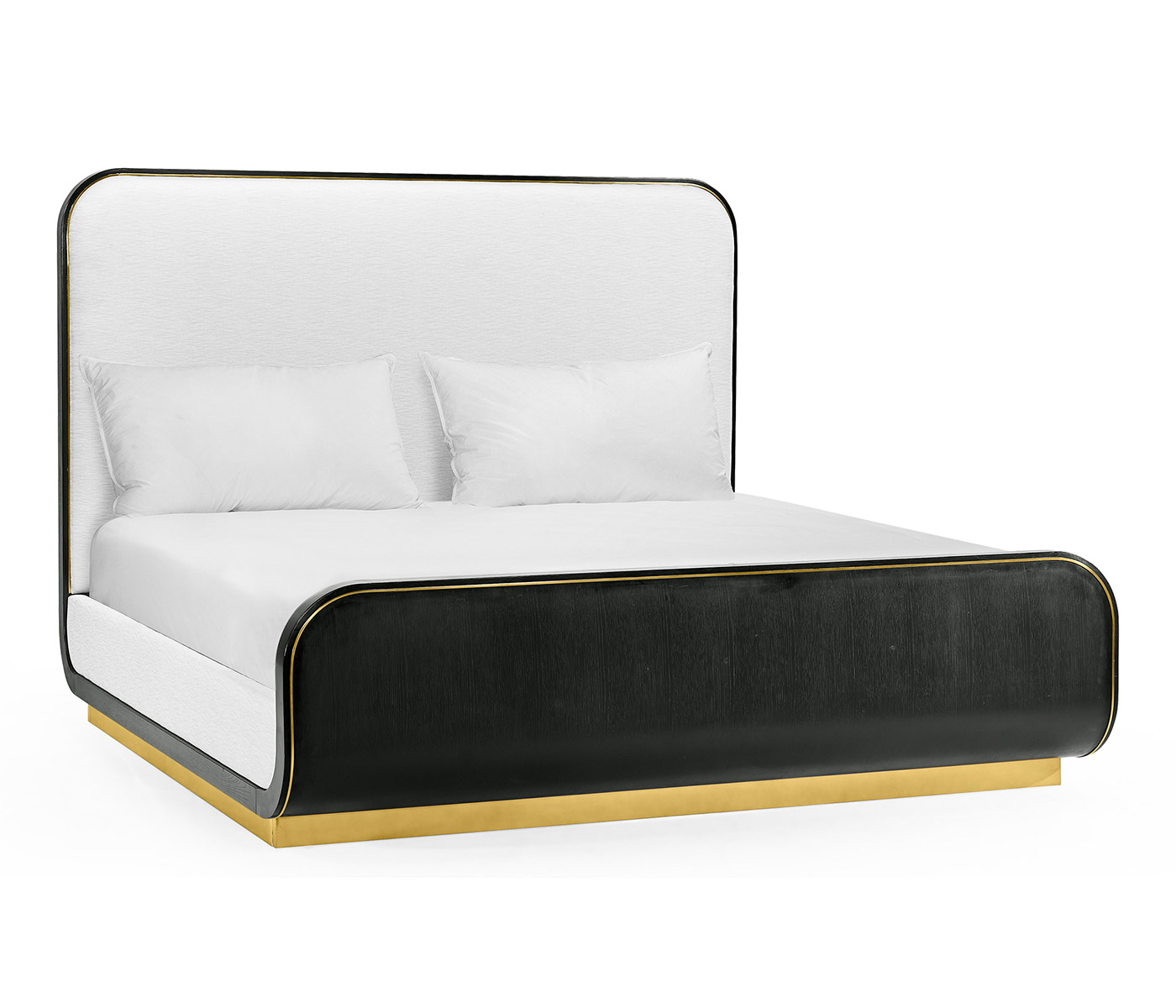 Fusion Curved Ebonised Oak US Queen Bed