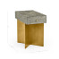 Geometric Rectangular Dark French Oak & Gilded End Table