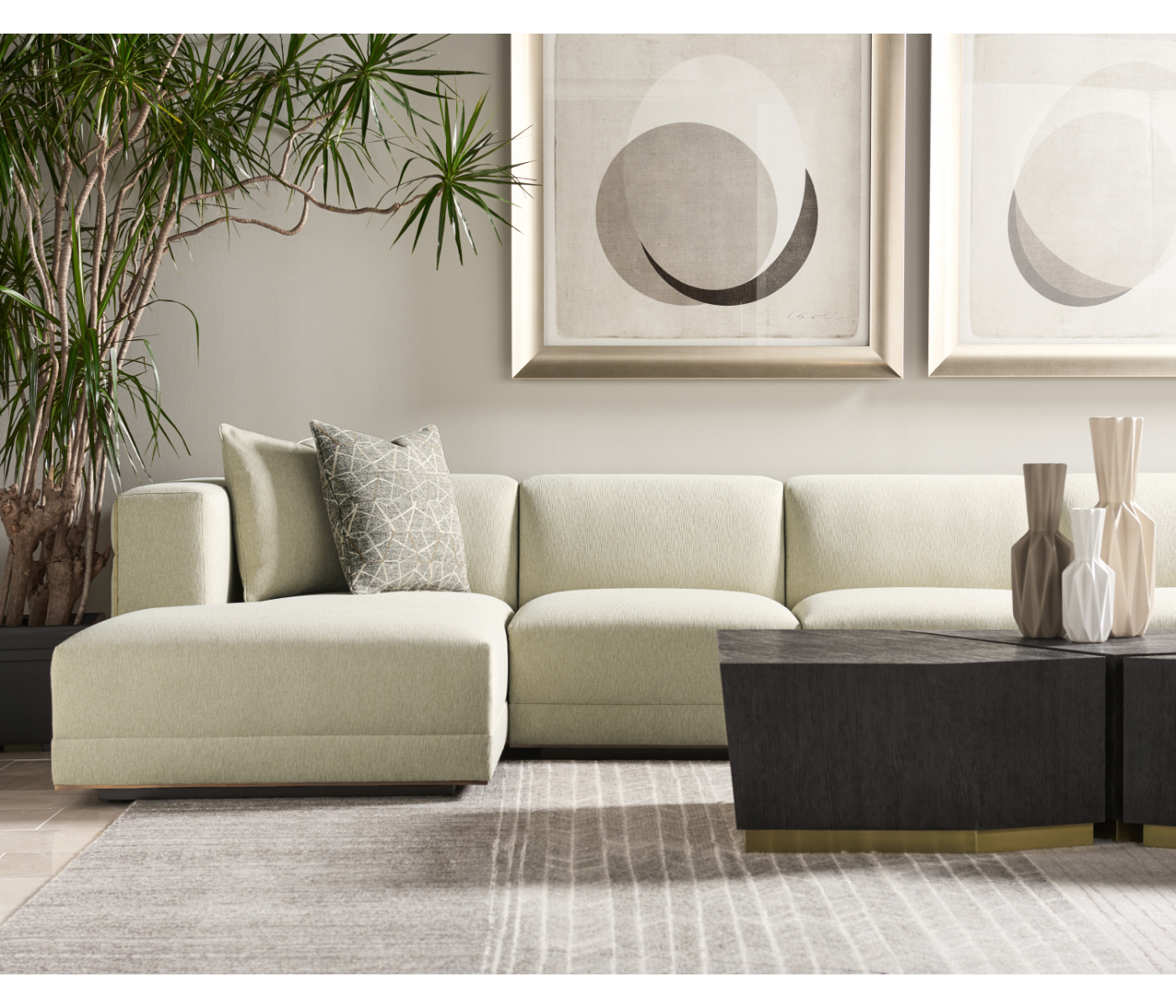 Geometric Armless Sectional
