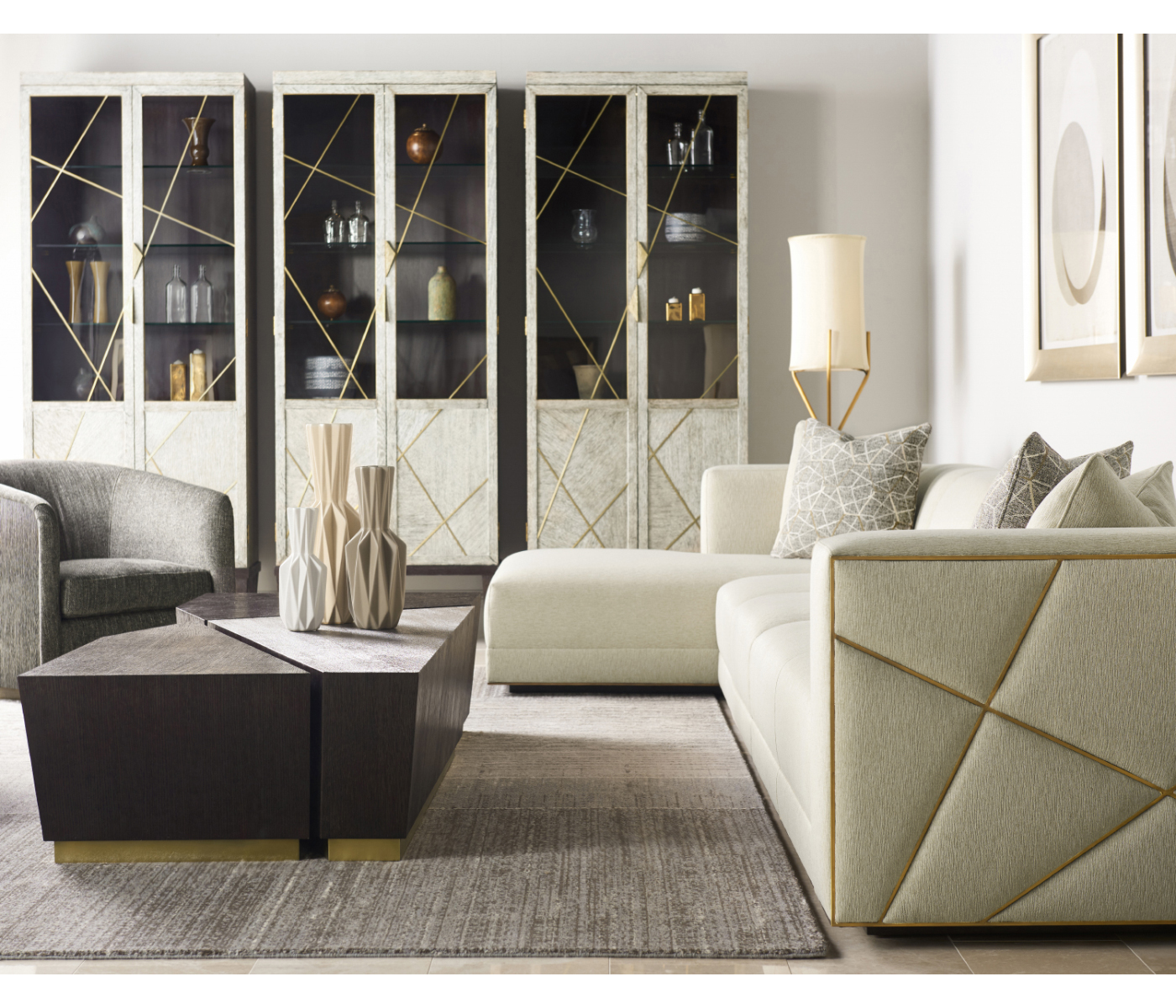 Geometric LFT Arm Chaise Lounge