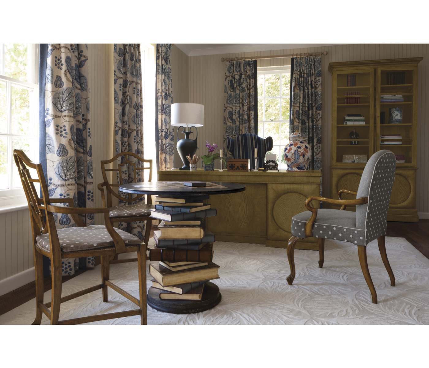 Aveburn Grey Fruitwood Arm Chair