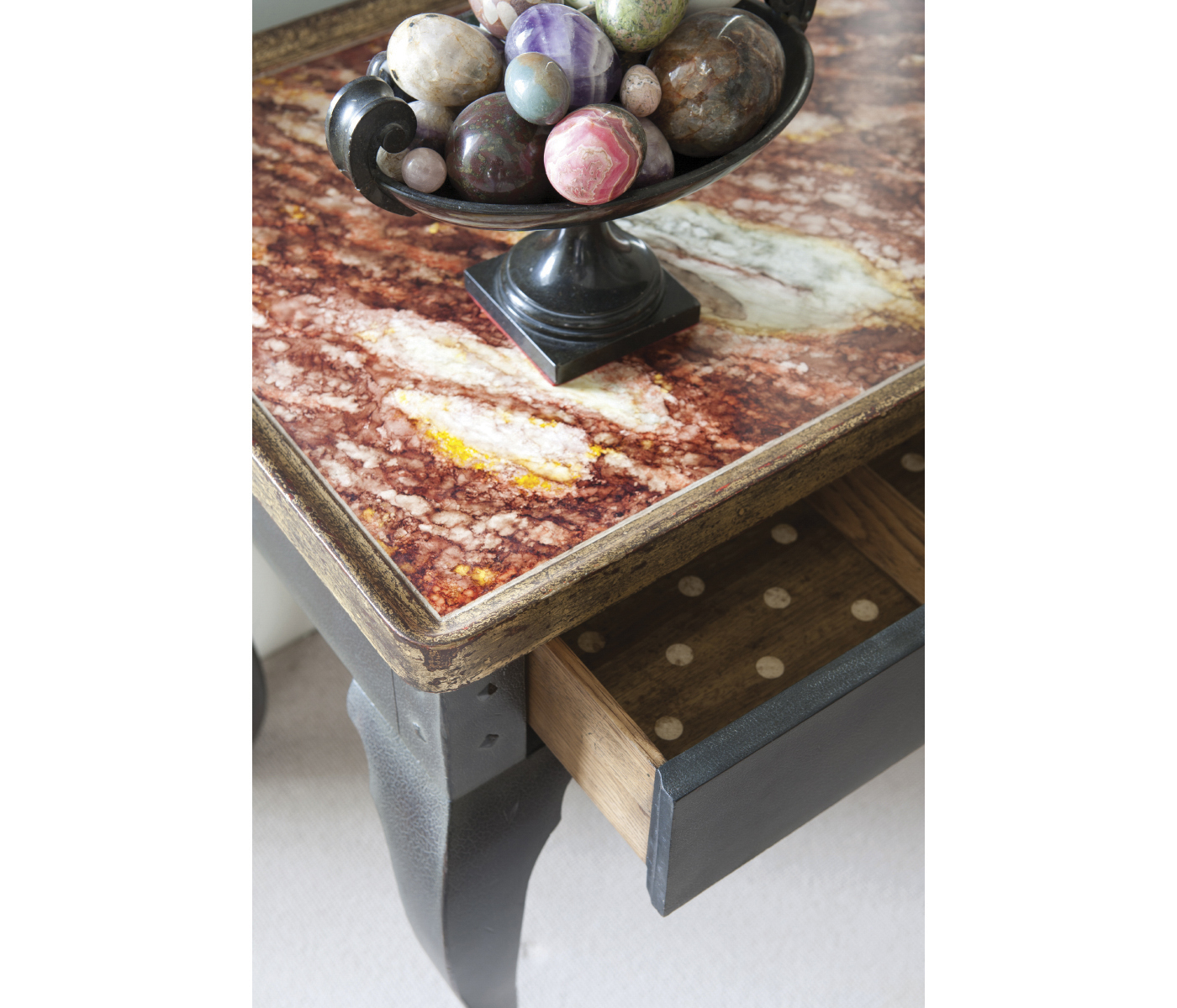 Hemsley table white marble