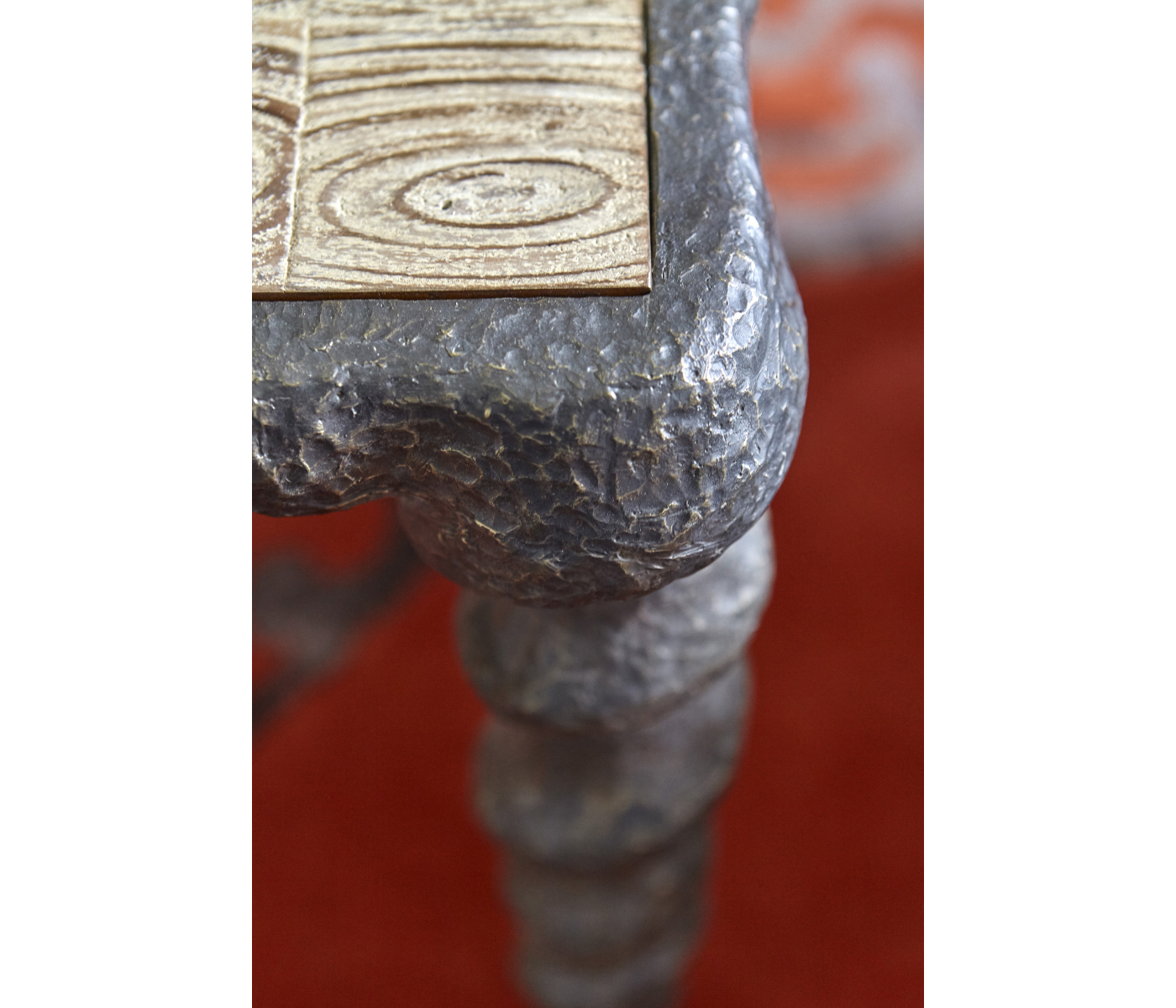 Karinta Antique Brass Coffee Table with Oyster Veneer Top