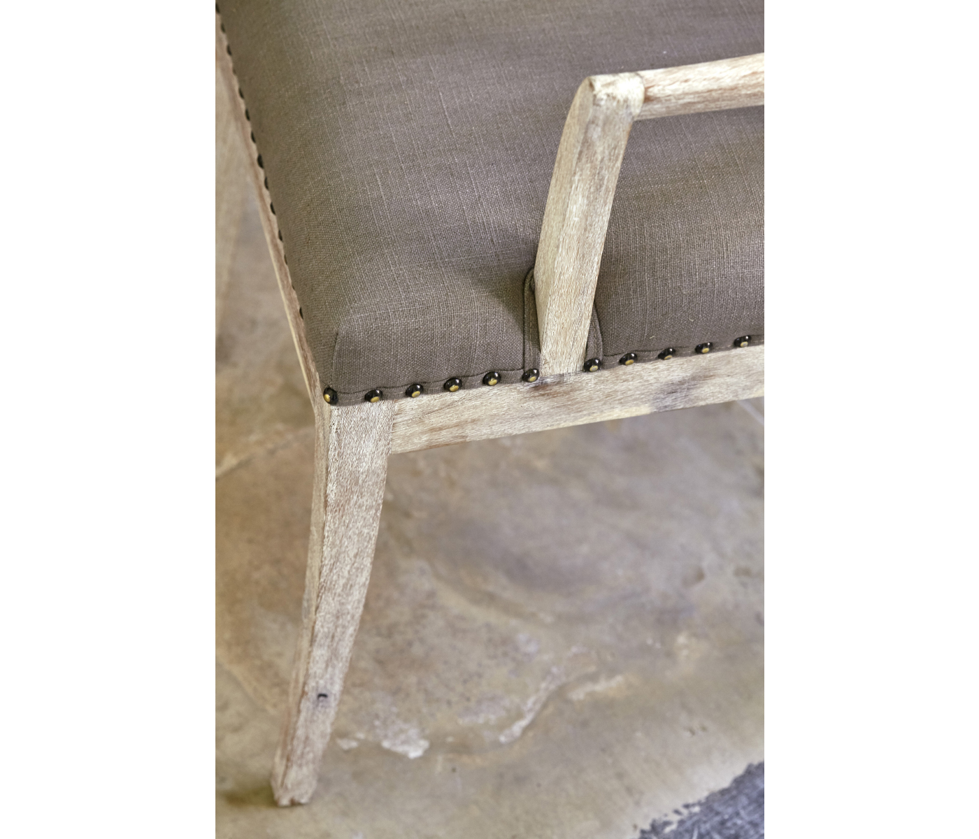 Lucillo Washed Acacia Carver Arm Chair