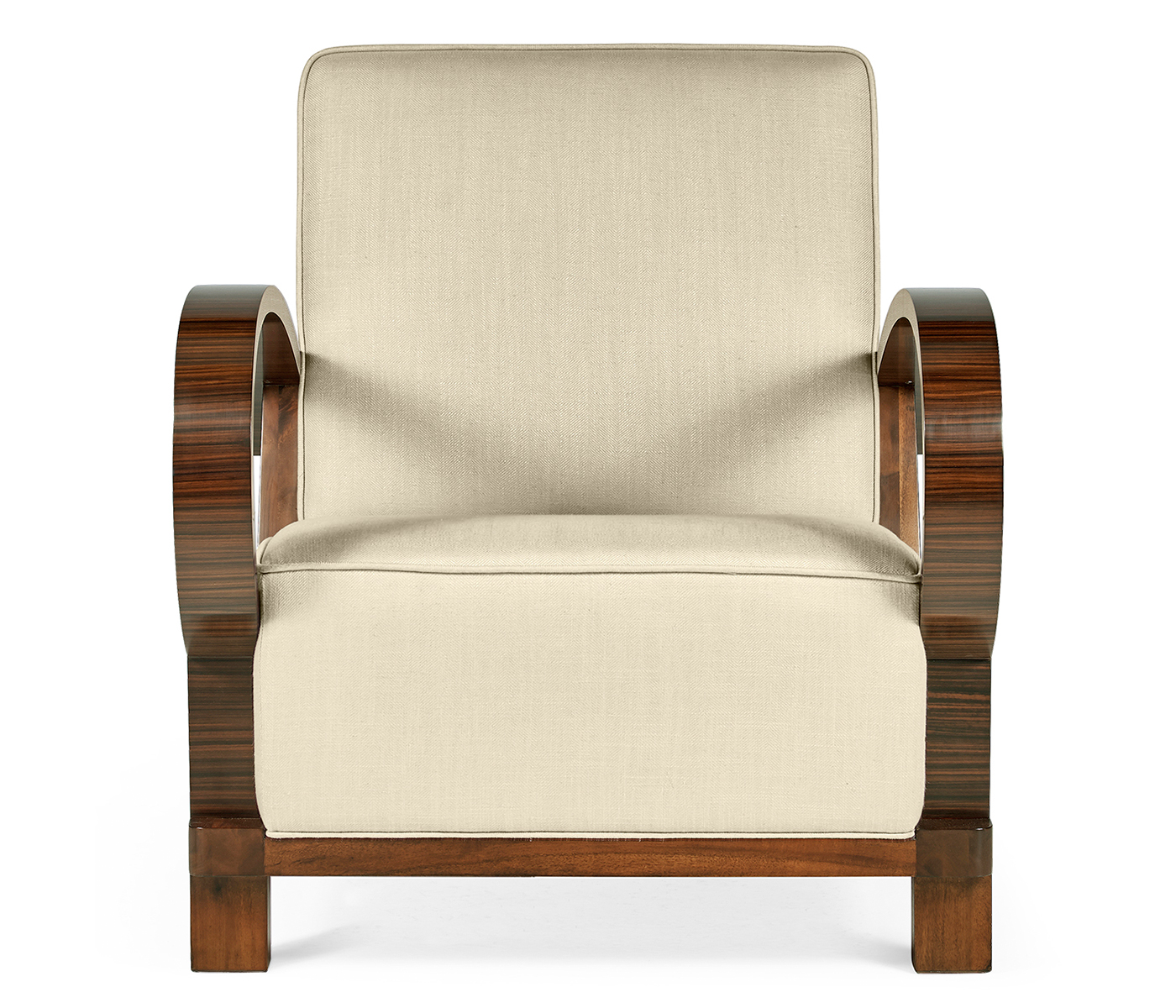 Moderne High Lustre Santos Rosewood Arm Chair