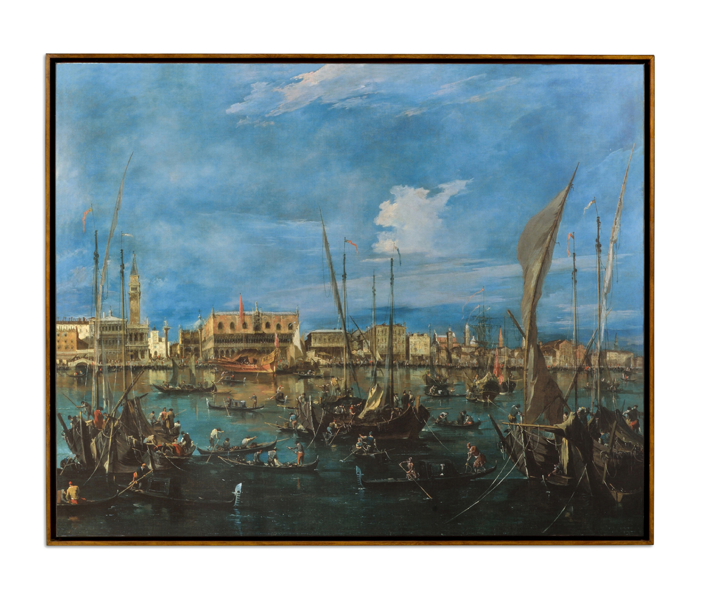 Venice San Marco Painting on a Honey Walnut Frame