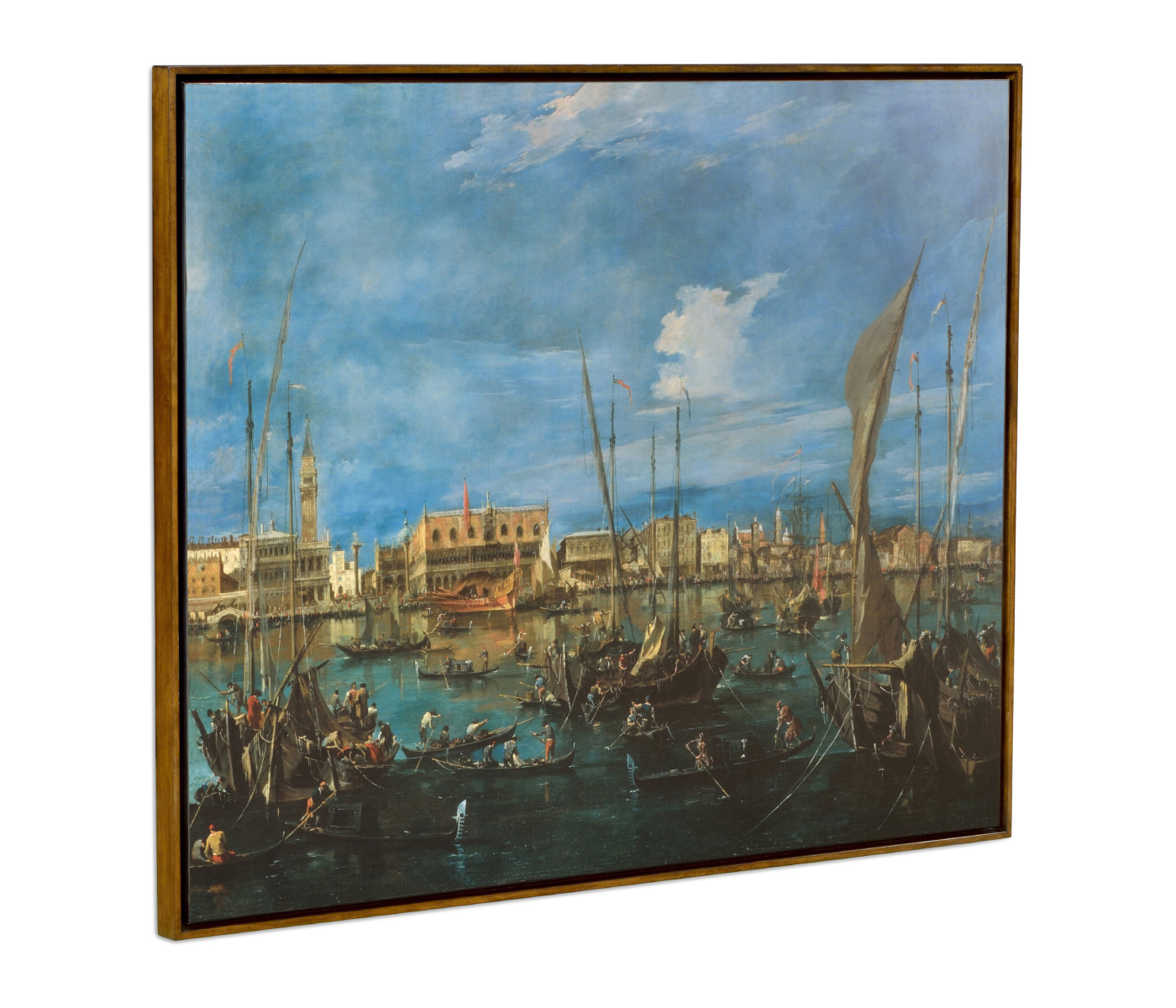 Venice San Marco Painting on a Honey Walnut Frame