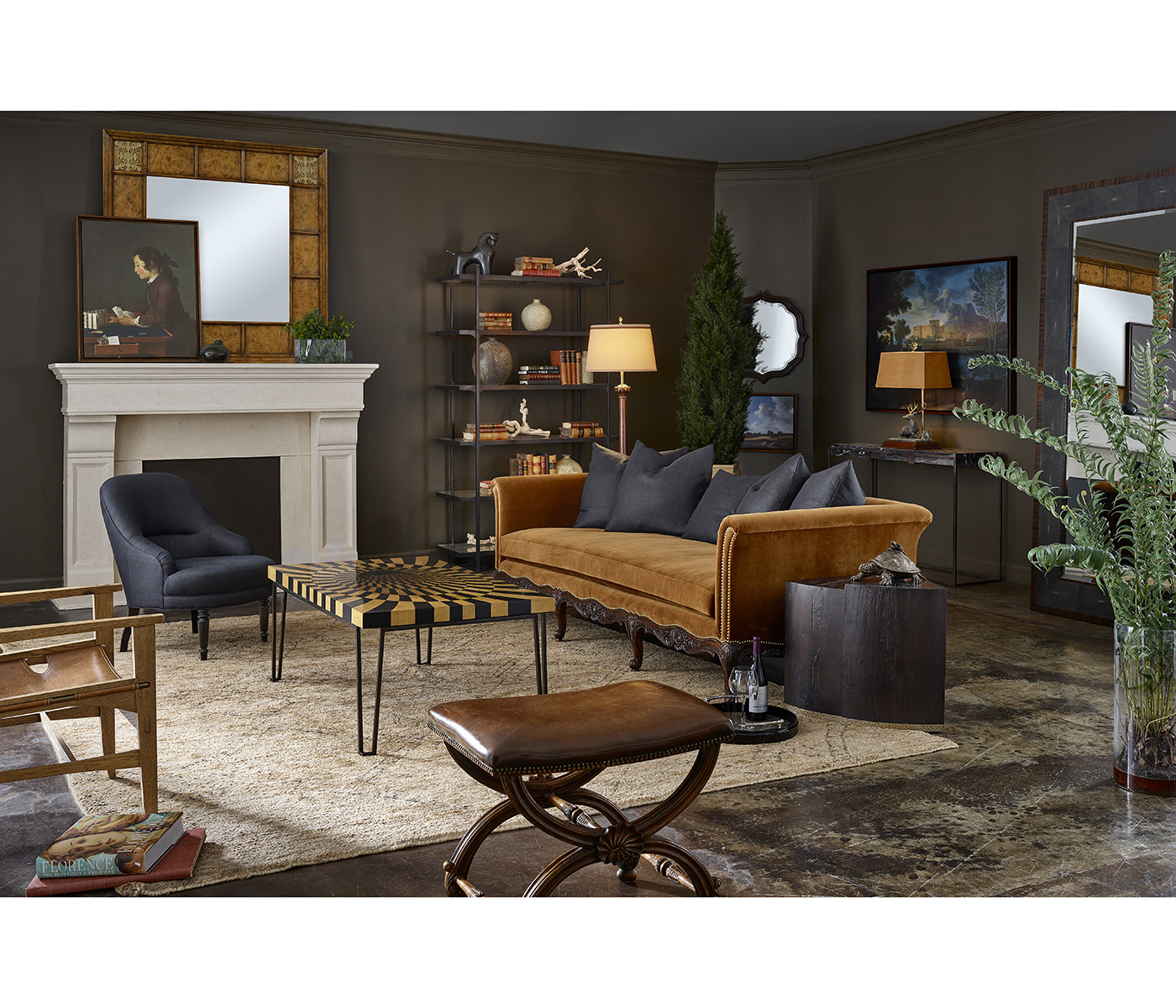 Wheatfield Painting on a Honey Walnut Frame