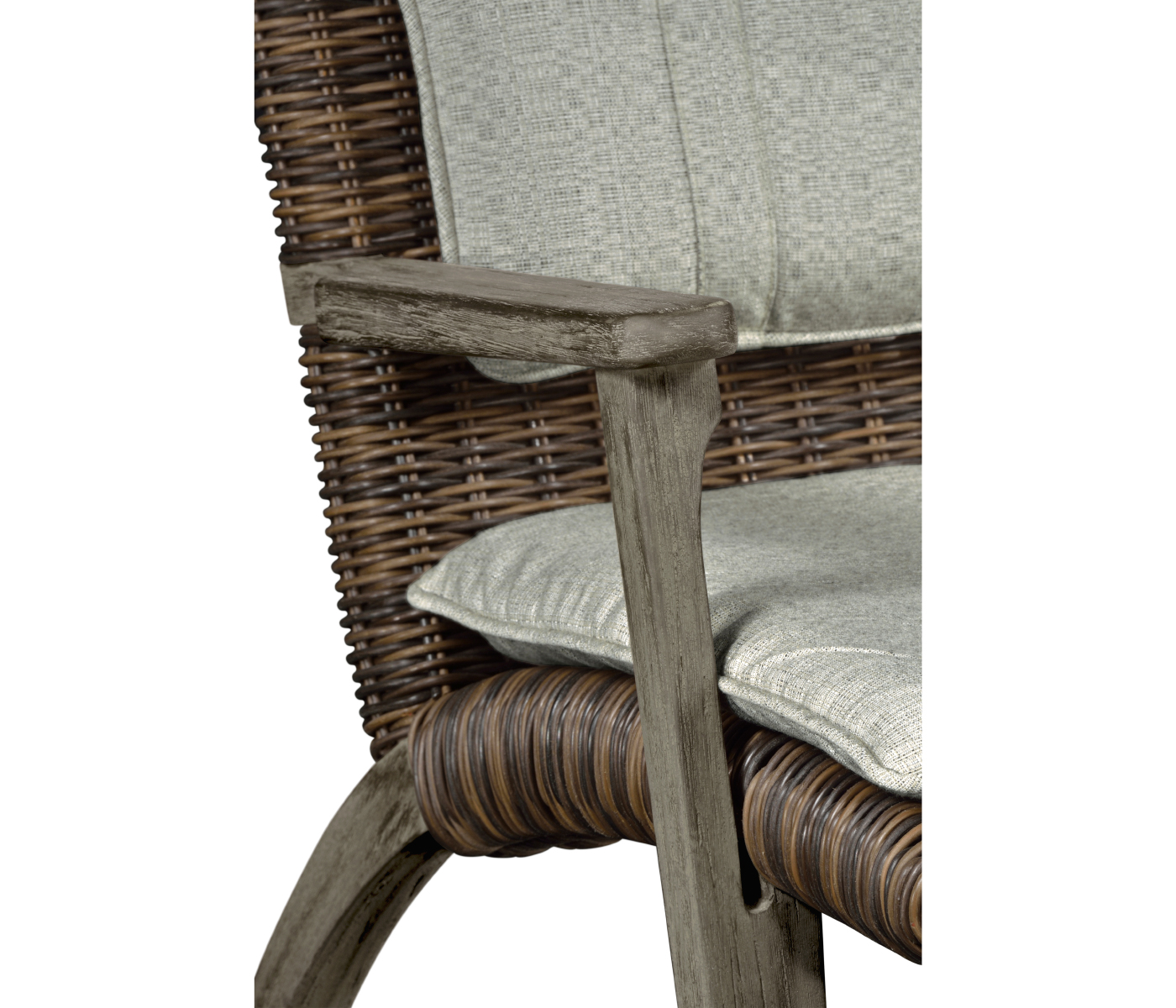 Hampton Grey & Rattan Lounge Chair