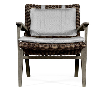 Hampton Grey & Rattan Lounge Chair
