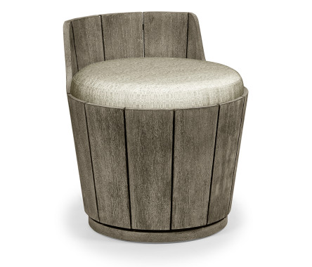 Swivel Grey Storage Bucket Stool