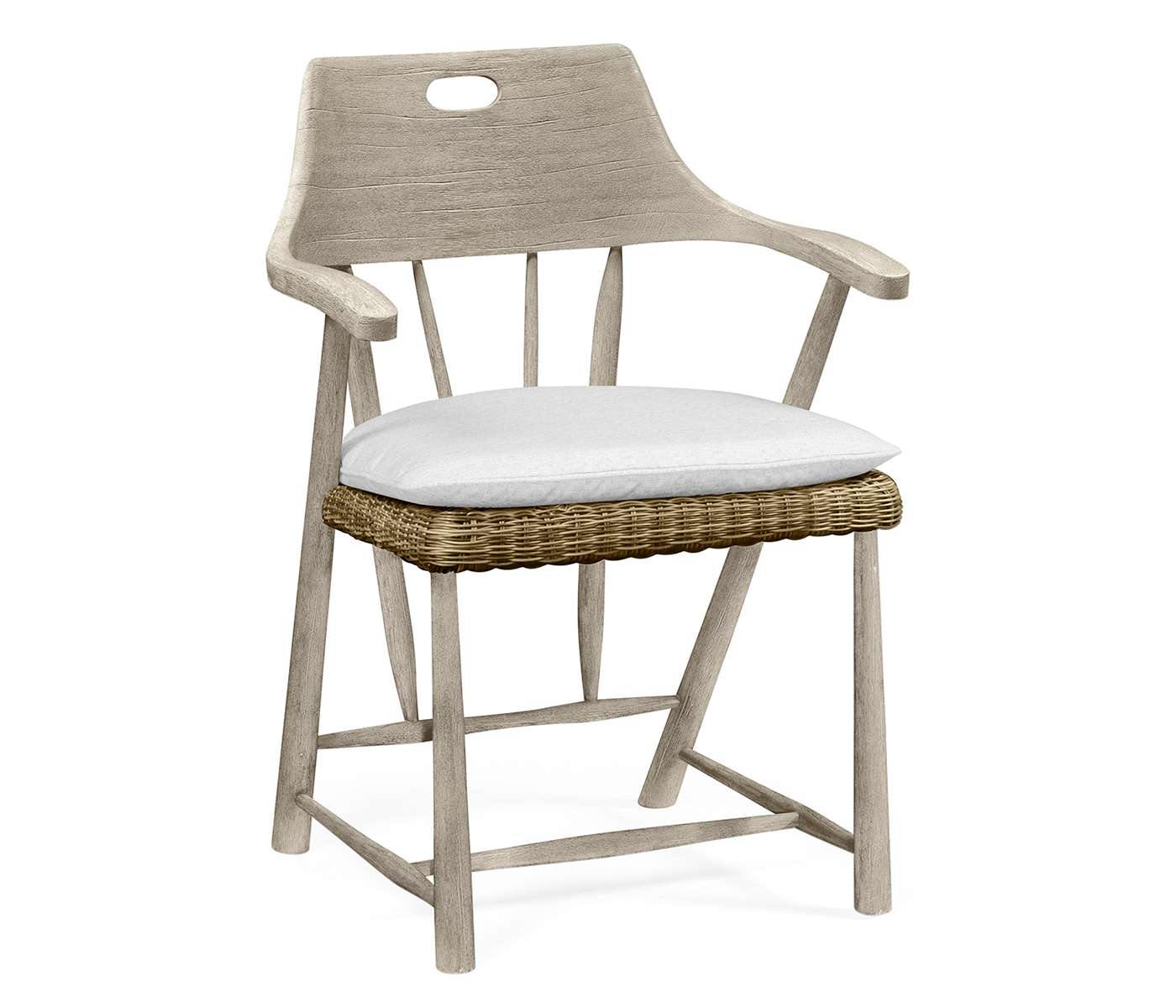 Smokers Style Navajo Sand & Rattan Dining Chair with Cushion