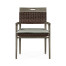 Square Back Grey & Rattan Dining Chair with Cushion