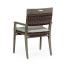 Square Back Grey & Rattan Dining Chair with Cushion