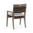 Square Back Grey & Rattan Dining Chair with Cushion