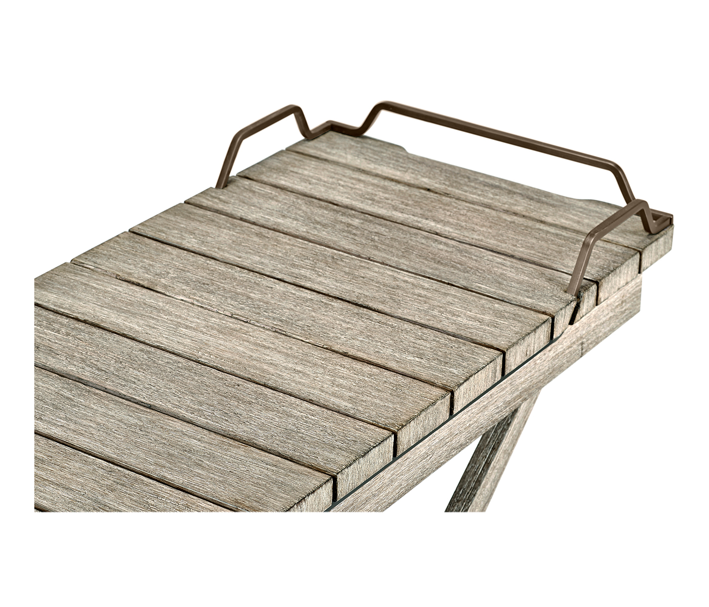 Rectangular Folding Navajo Sand & Antique Brass Tray Console Table