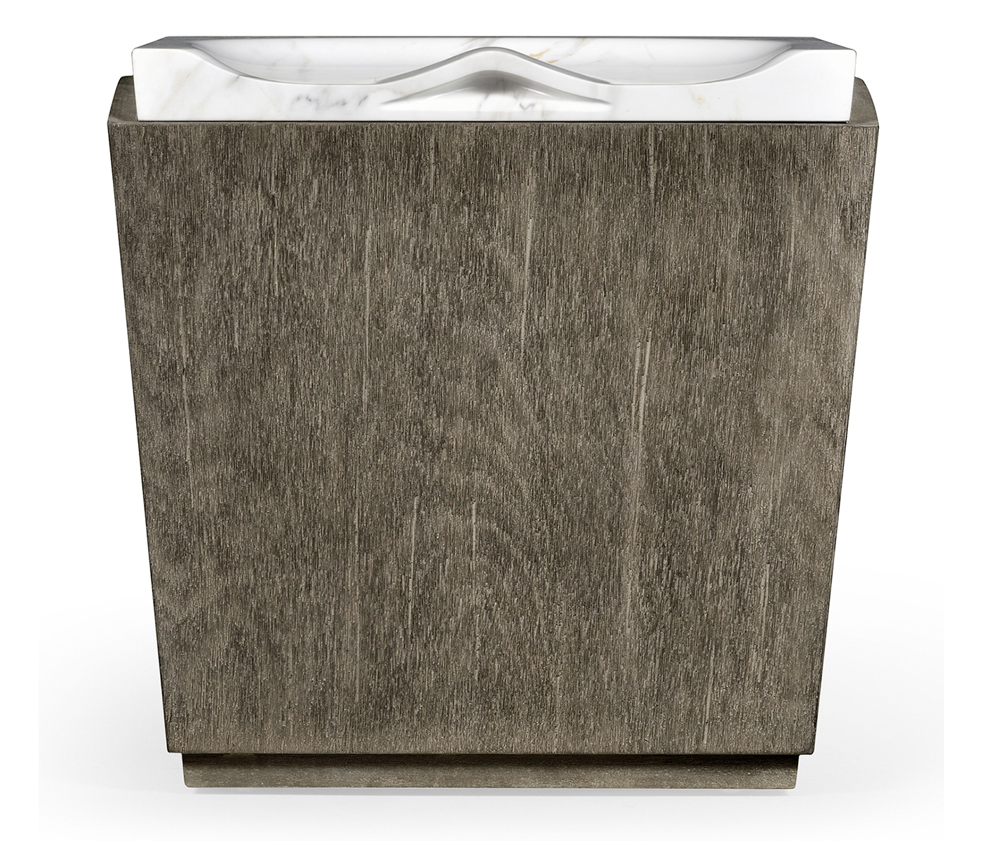 Rectangular Grey & Faux White Marble Storage Stool