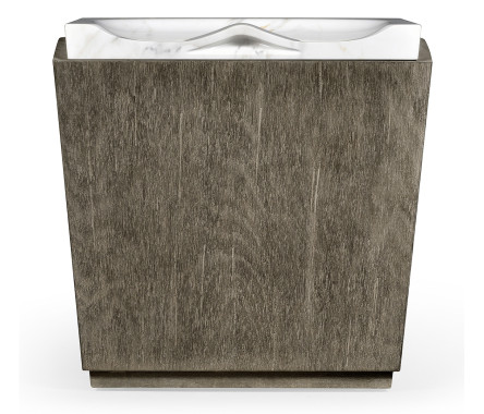 Rectangular Grey & Faux White Marble Storage Stool