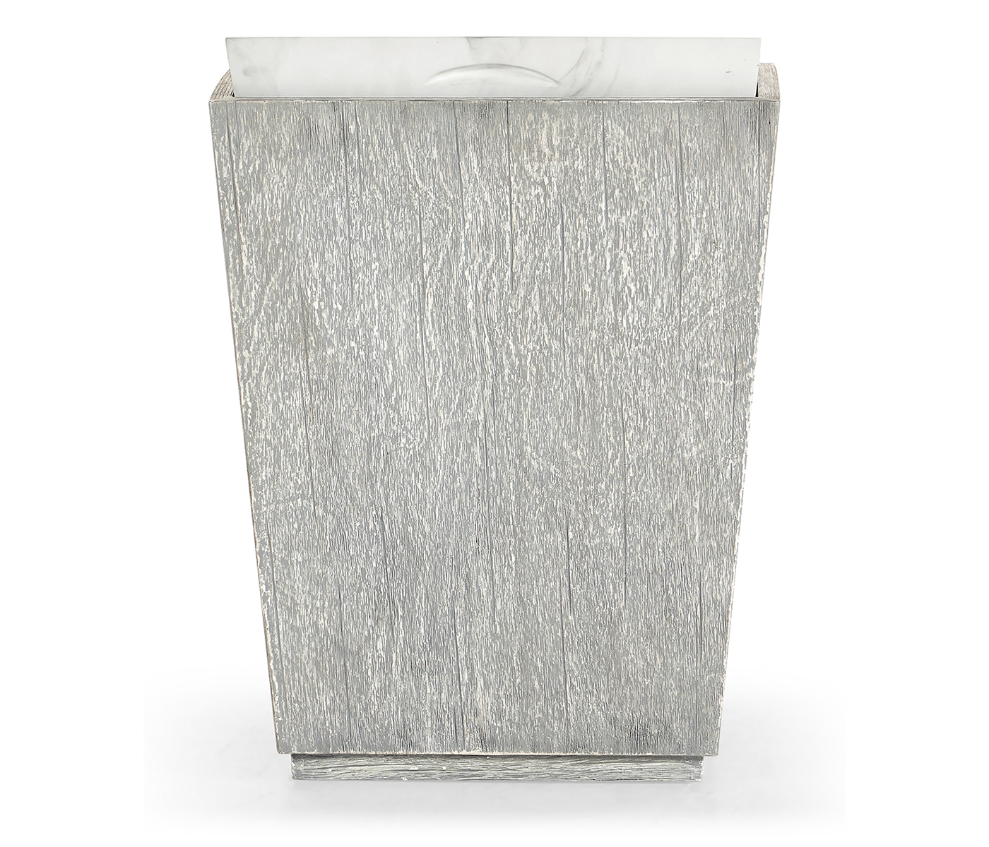 Rectangular Cloudy Grey & Faux White Marble Storage End Table