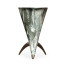 Horn Shaped Faux Black & Grey Marble End Table