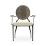 Circle Back Grey & Iron Dining Arm Chair