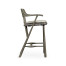 Smokers Style Grey & Rattan Bar Stool with Cushion