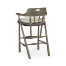 Smokers Style Grey & Rattan Bar Stool with Cushion