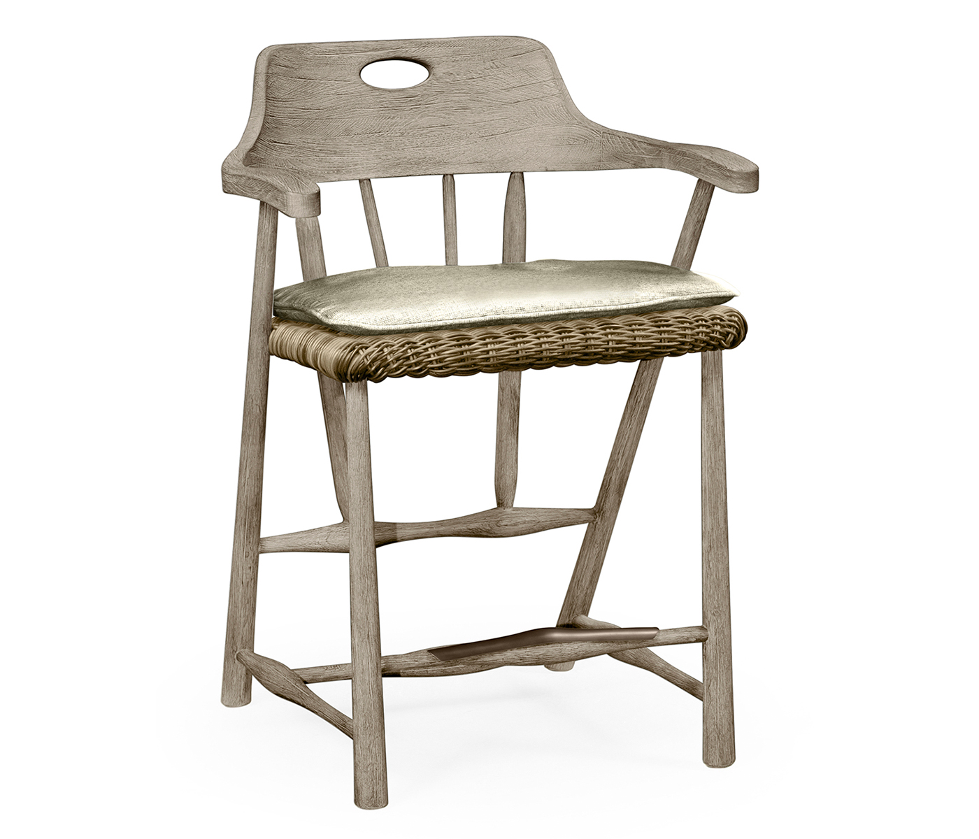Smokers Style Navajo Sand & Rattan Counter Stool with Cushion