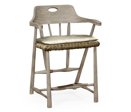 Smokers Style Navajo Sand & Rattan Counter Stool with Cushion