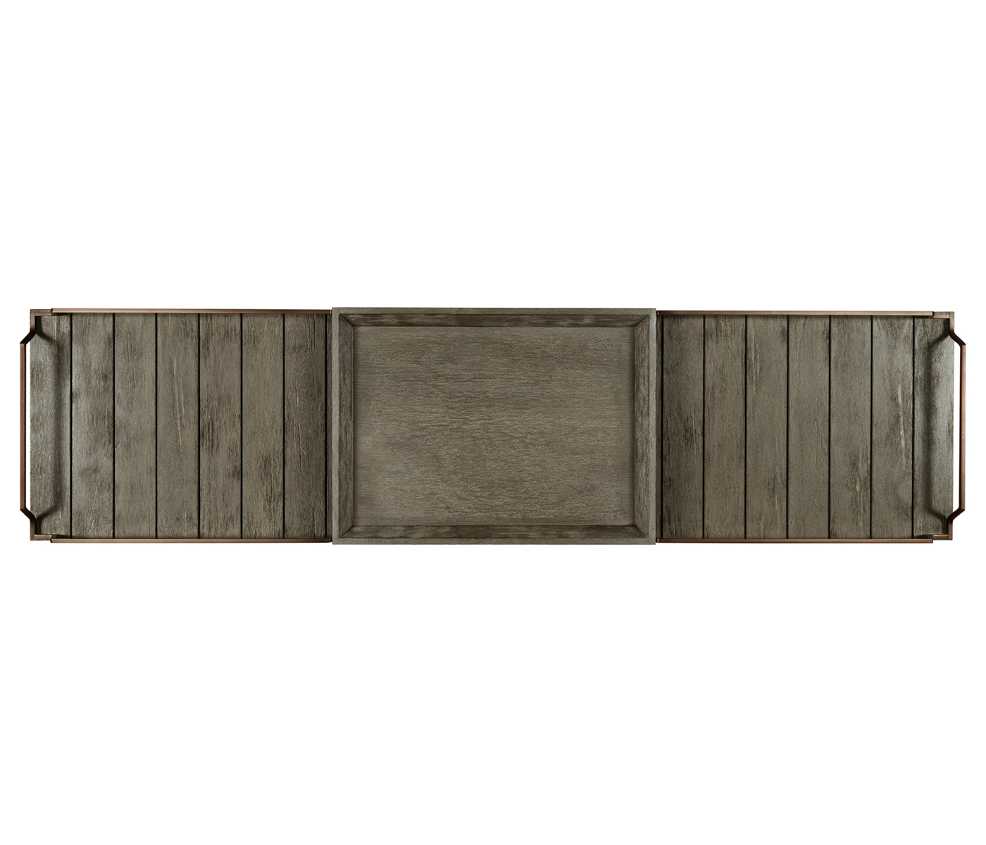 Rectangular Grey & Brass Sideboard with Removable Tray