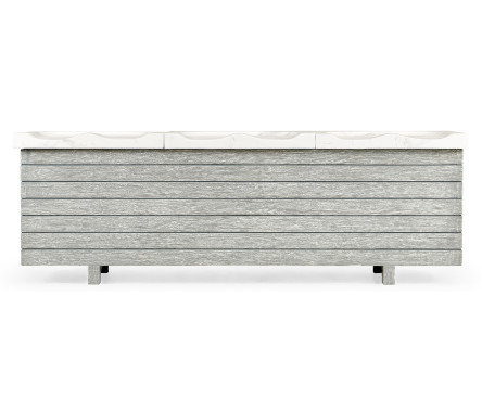 Cloudy Grey & Faux Marble Storage Bench