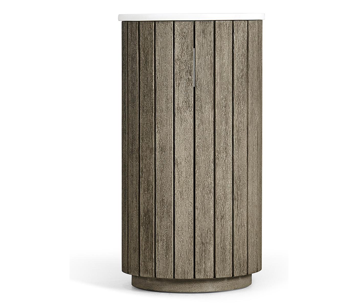 Round Grey & Antique Brass Wastebasket with Faux Marble Top