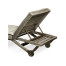 Grey Chaise Lounge on Wheels with a Retractable Drink Holder & Cushion