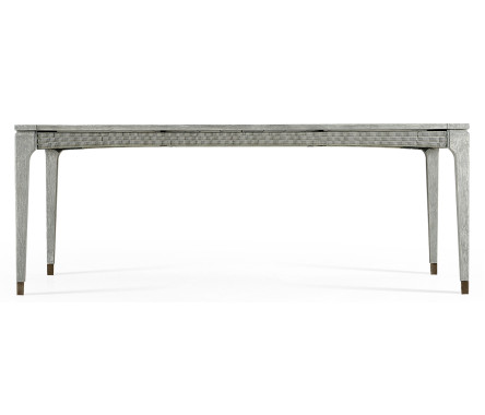 Rectangular Cloudy Grey Navajo Sand & Rattan Dining Table