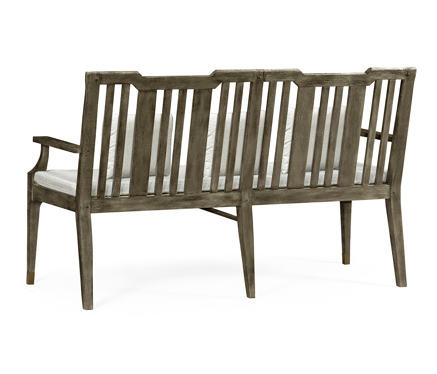 Grey Garden Bench with Cushion & Pillows