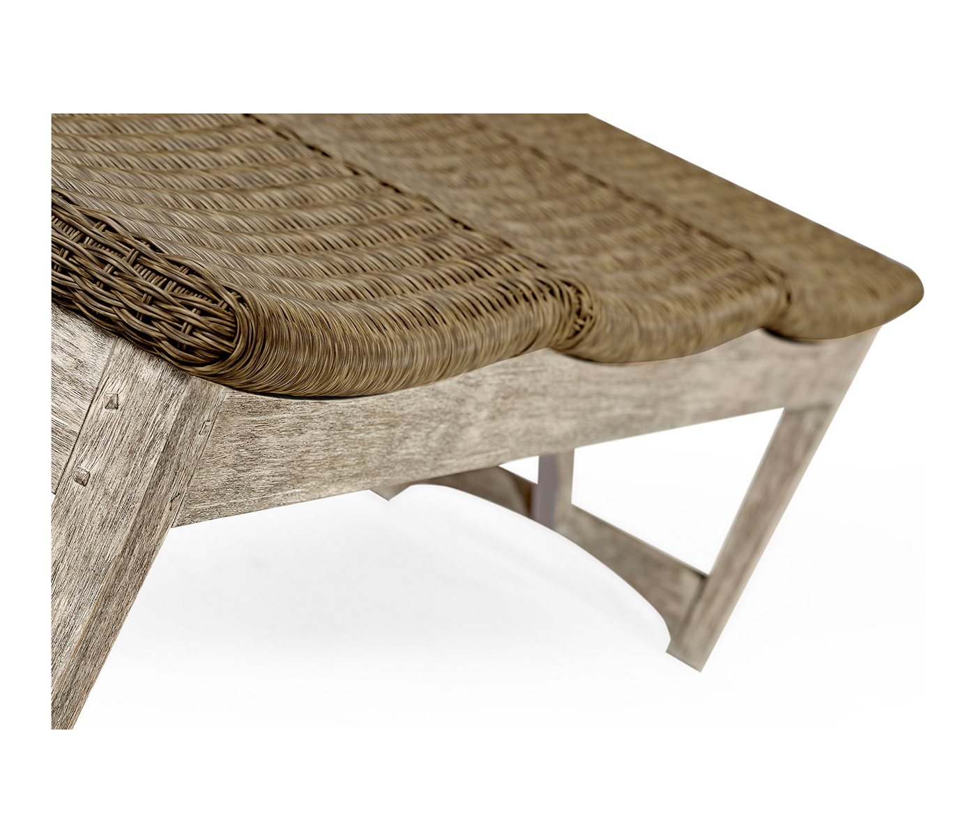 Three-Seat Navajo Sand & Light Natural Rattan Bench