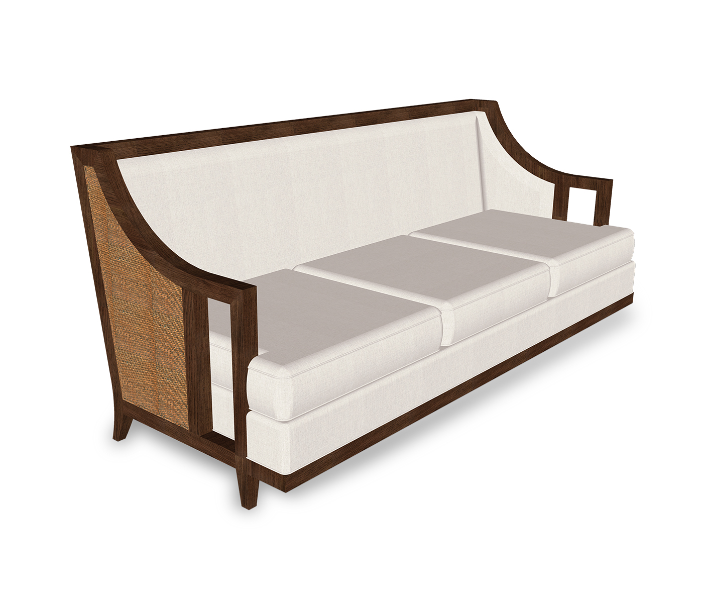 Hampton Rattan Three-Seat Sofa