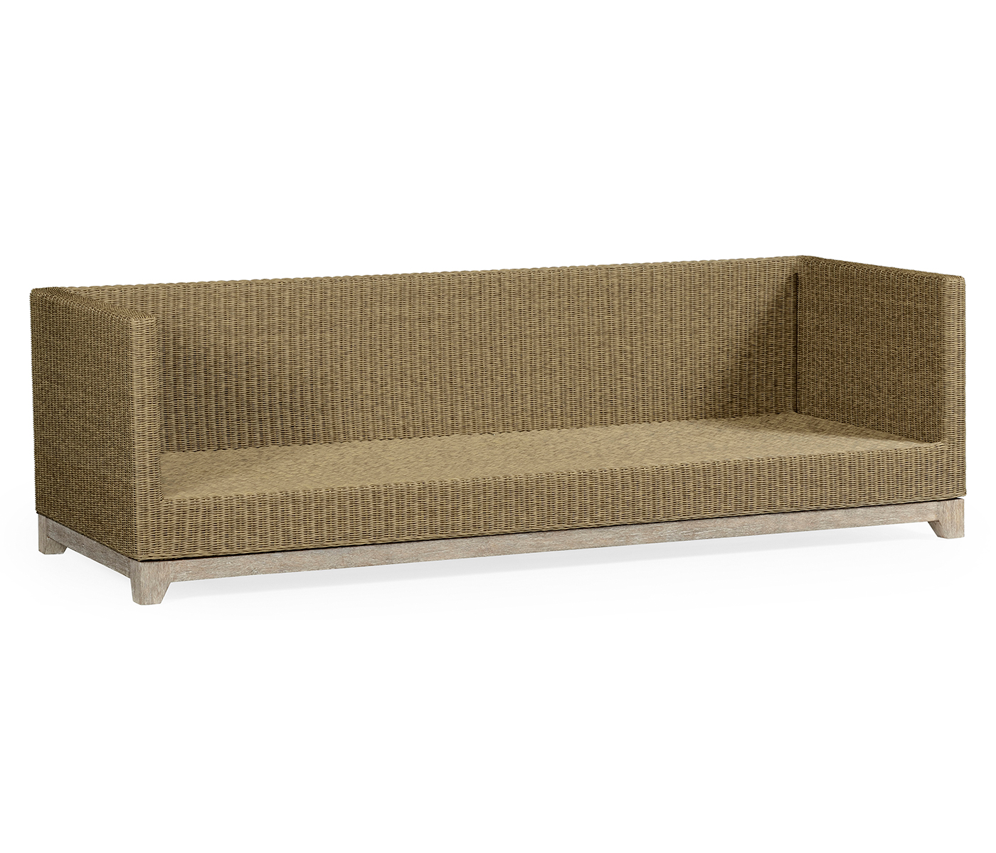 Navajo Sand & Light Natural Rattan Three-Seat Sofa