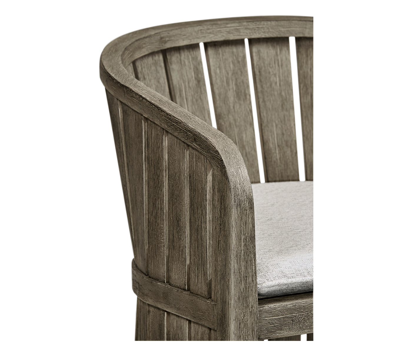 Slatted Grey Tub Bar Stool
