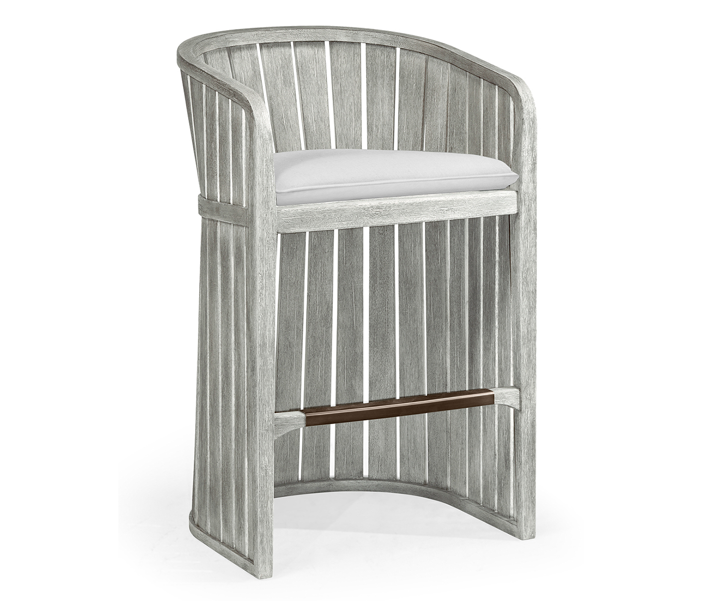 Slatted Cloudy Grey Tub Bar Stool