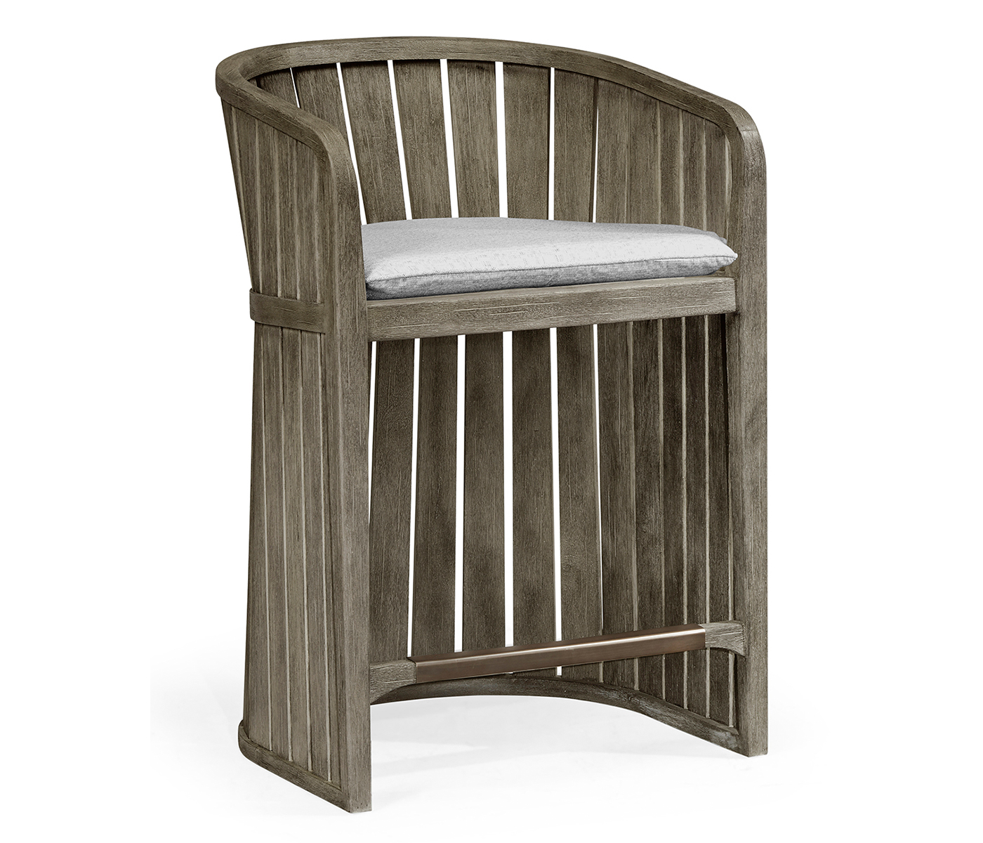 Slatted Grey Tub Counter Stool
